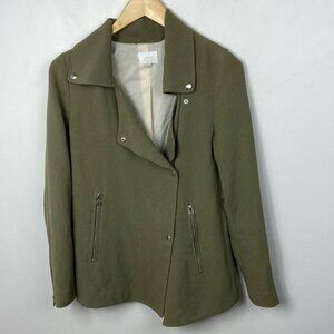 Aritzia‎ Wilfred Mayet Jacket Drape Olive Green Size XXS Moto Oversized Japan